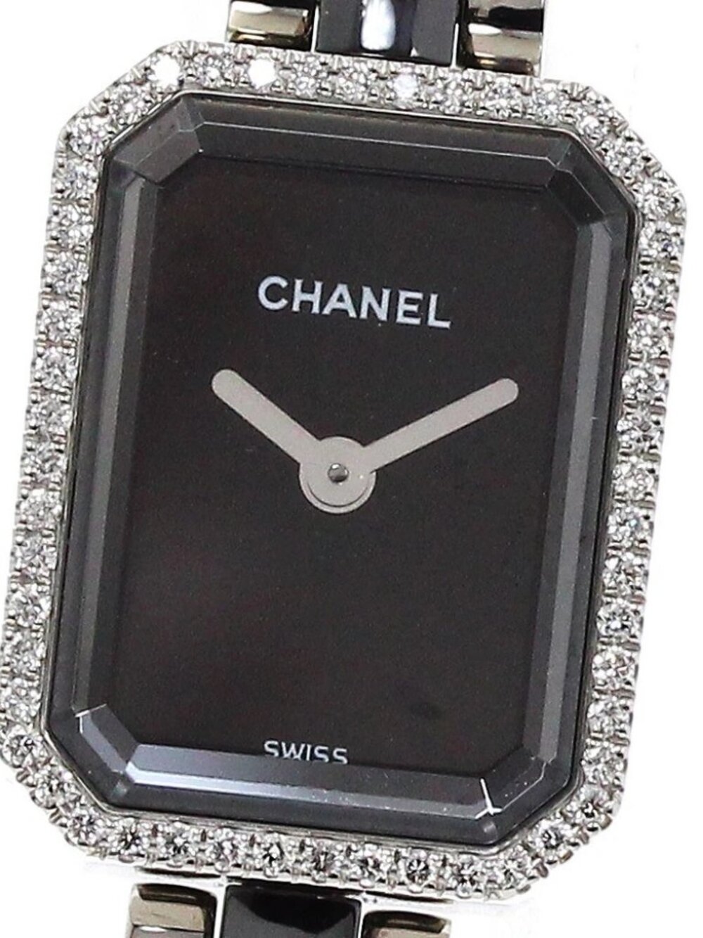 CHANEL Premiere H2163 Diamond Bezel black Dial Quartz Ladies Watch_942048
